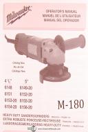 Milwaukee 4 1/2" & 5", Grinder Sander, 6100 Series, Operators Instruction Manual